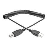 Tripp Lite U022-010-COIL USB-kabel 3,1 m USB 2.0 USB A USB B Zwart