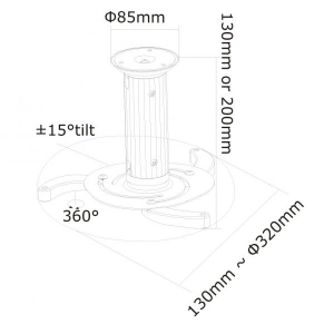 BEAMER ceiling mount UNIV. C80