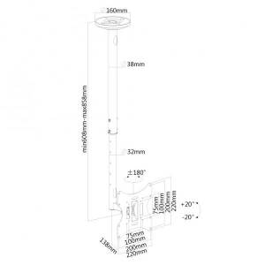 Flatscreen Ceiling Mount (Height: 60-85