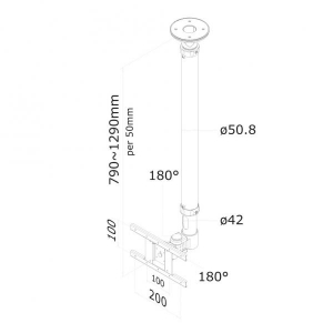 Flatscreen Ceiling Mount (Height: 79-129