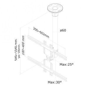 NewStar LCD/LED/Plasma Plafondsteun