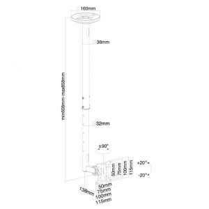 FPMA-C50BLACK ceiling mount (60-85cm)