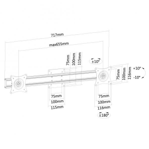 Flat Screen Cross bar for single mount