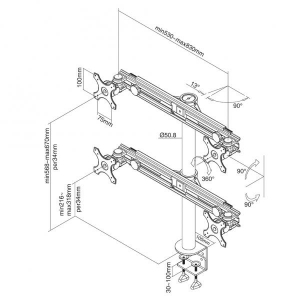 LCD/TFT Deskmount for 4 screens