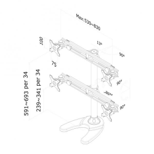 LCD/TFT Deskstand for 4 screens