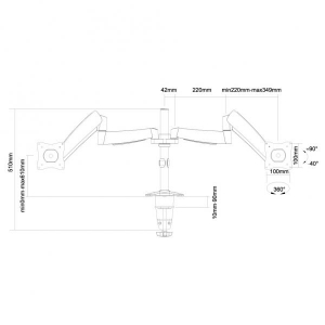 LCD/LED/TFT bureausteun met gasveer