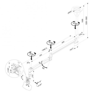 LCD-ARM Medical 170cm wall HAC100