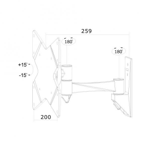 LCD/LED/TFT wall mount 10-40inch 2 swive