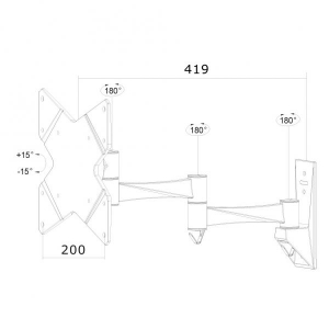 LCD/LED/TFT wall mount 10-40inch 3 swive