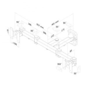 Flatscreen Wall Mount (dual. 3 pivots &