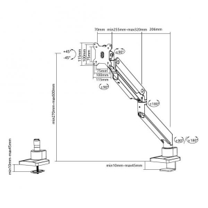 Screen Desk mount (10-49i) clamp/grommet