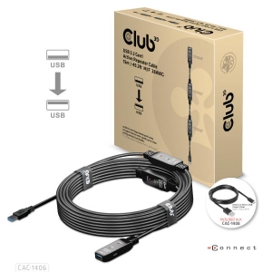 CLUB3D USB 3.2 Gen1 Active Repeater Cable 15m/ 49.2 ft M/F 28AWG