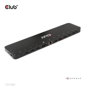 CLUB3D USB Gen1 Type-C Triple Display DP Alt mode Displaylink Dynamic PD Charging Dock met 120 Watt PS *Geschikt voor zwaardere 