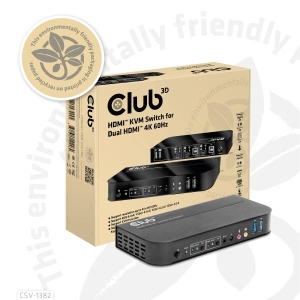 CLUB3D HDMI KVM SWITCH FOR DUAL HDMI 4K 60Hz