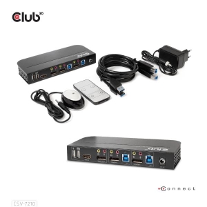 CLUB3D DisplayPort/HDMI KVM Switch For Dual DisplayPort 4K 60Hz