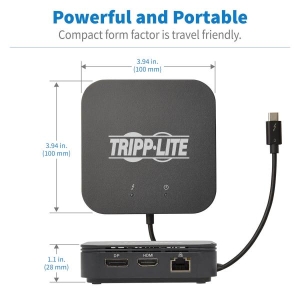 Tripp Lite MTB3-DOCK-04 notebook dock & poortreplicator Bedraad Thunderbolt 3 Zwart