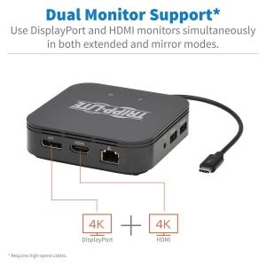 Tripp Lite MTB3-DOCK-04 notebook dock & poortreplicator Bedraad Thunderbolt 3 Zwart