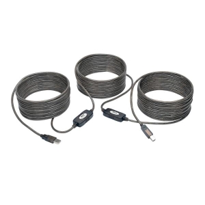 Tripp Lite USB A - USB B, m - m, 15.24m USB-kabel 15,24 m USB 2.0 Metallic, Zilver, Doorschijnend