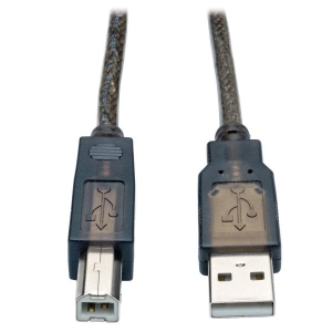 Tripp Lite USB A - USB B, m - m, 15.24m USB-kabel 15,24 m USB 2.0 Metallic, Zilver, Doorschijnend