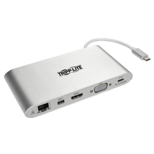 Tripp Lite U442-DOCK1 notebook dock & poortreplicator Bedraad USB 3.2 Gen 1 (3.1 Gen 1) Type-C Zilver