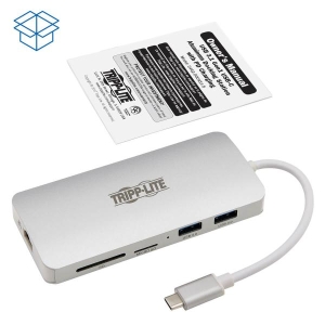 Tripp Lite U442-DOCK11-S interface hub USB 3.2 Gen 2 (3.1 Gen 2) Type-C 1000 Mbit/s Zilver