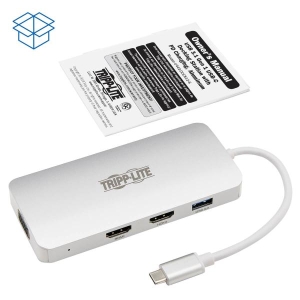 Tripp Lite U442-DOCK12-S interface hub USB 3.2 Gen 2 (3.1 Gen 2) Type-C 5000 Mbit/s Zilver