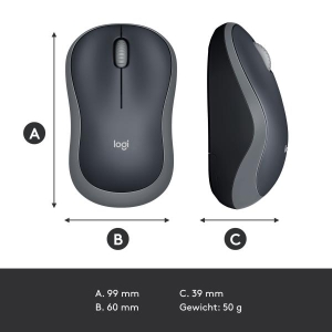 Logitech M185 muis Ambidextrous RF Draadloos Optisch 1000 DPI