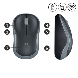 Logitech M185 muis Ambidextrous RF Draadloos Optisch 1000 DPI