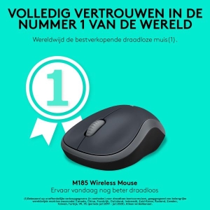 Logitech M185 muis Ambidextrous RF Draadloos Optisch 1000 DPI