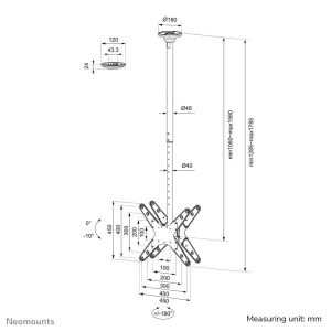 Neomounts by Newstar TV/monitor plafondsteun