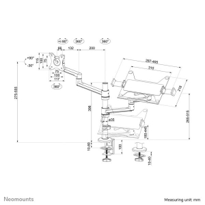 Neomounts monitor/laptop bureausteun