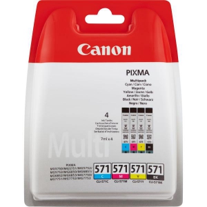 Canon CLI-571 Multipack Origineel Zwart, Cyaan, Magenta, Geel 4 stuk(s)