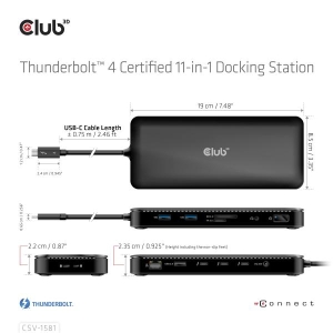 CLUB3D Thunderbolt 4 Certified 11-in-1 Docking Station