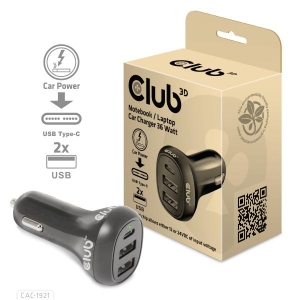 CLUB3D Notebook / Laptop Car Charger 36 Watt