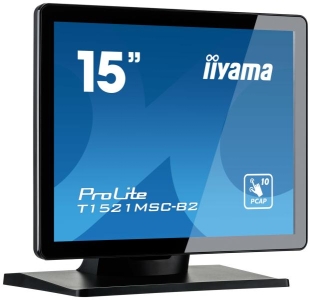 iiyama ProLite T1521MSC-B2 computer monitor 38,1 cm (15\") 1024 x 768 Pixels XGA LED Touchscreen Tafelblad Zwart