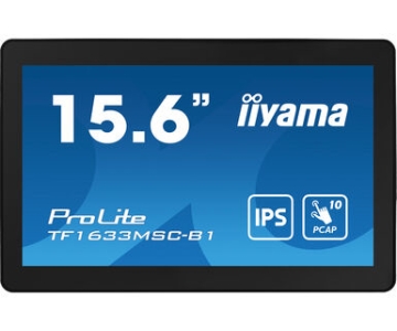 iiyama ProLite TF1633MSC-B1 computer monitor 39,6 cm (15.6\") 1920 x 1080 Pixels Full HD Touchscreen Zwart