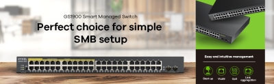 Zyxel GS1900-48 v2, 48-port GbE L2 Smart Switch, rackmount