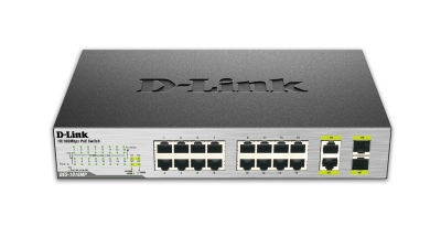 D-Link DES-1018MP netwerk-switch Unmanaged Fast Ethernet (10/100) Zwart Power over Ethernet (PoE)