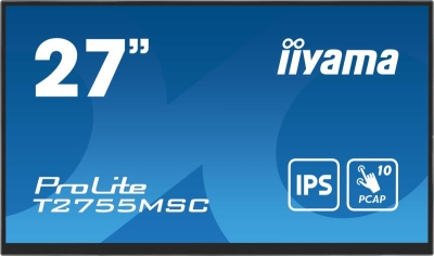 iiyama ProLite T2755MSC-B1 computer monitor 68,6 cm (27\") 1920 x 1080 Pixels Full HD LED Touchscreen Tafelblad Zwart