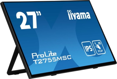 iiyama ProLite T2755MSC-B1 computer monitor 68,6 cm (27\") 1920 x 1080 Pixels Full HD LED Touchscreen Tafelblad Zwart