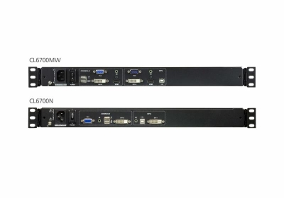 ATEN Enkelvoudige Rail LCD Console met USB Randapparatuur Ondersteuning (USB / HDMI / DVI / VGA)