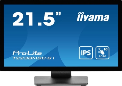 iiyama ProLite T2238MSC-B1 computer monitor 54,6 cm (21.5\") 1920 x 1080 Pixels Full HD LED Touchscreen Zwart