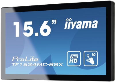 iiyama ProLite TF1634MC-B8X touch screen-monitor 39,6 cm (15.6\") 1920 x 1080 Pixels Multi-touch Multi-gebruiker Zwart